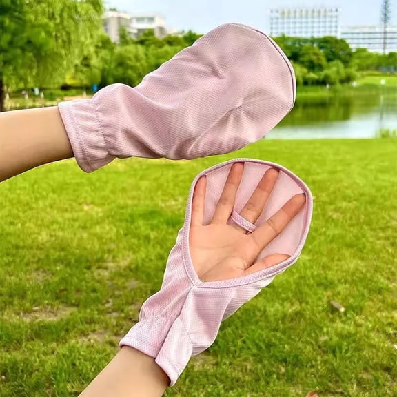 Sun Protection Gloves 5 Pairs, Fingerless Breathable Cooling UV Protector, Hand Sunscreen Cover For Driving Cycling Outdoor