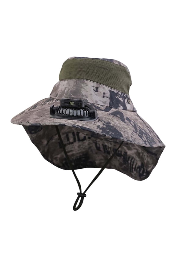 Sun Protection Hat , Summer Accessories , Foldable Sun Hat Solar Powered Fan Bucket Hat with UPF50+ Sun Wide Brim for Outdoor Sports and Summer Activities