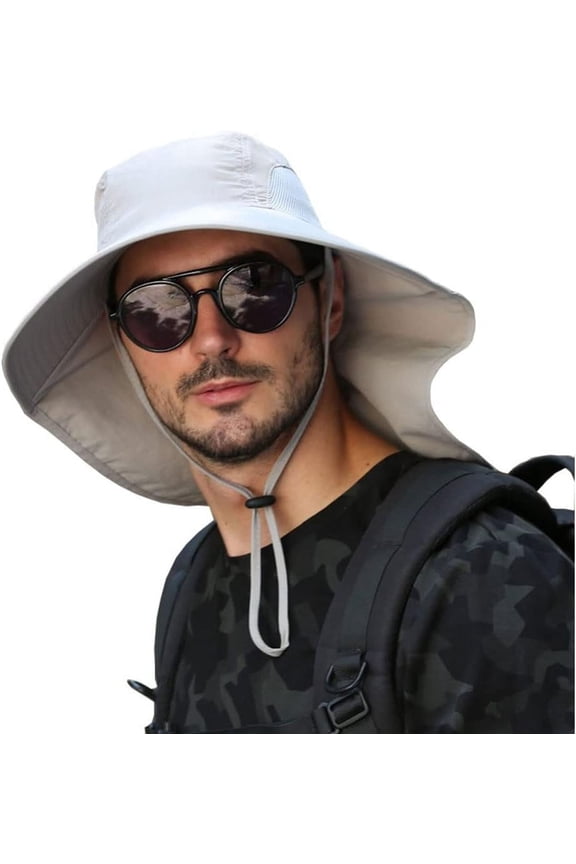 Sun Protection Hats for Men Women Wide Brim Fishing Hats with Neck Flap Quick Dry Breatha Safari Hiking Cap