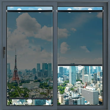 Sun Protection and Heat Insulation Stretchable Roller Blinds Indoor Heat Insulation Kitchen and Bathroom, Retractable Blackout Roller Blinds - Thermal Insulation and Sun Shade for Home Privacy
