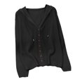 thumbnail image 1 of Sun Protection Hooded for Womens Button Down Long Sleeve Drawstring Thin Comfy Breathable Jacket with Pockets One Size, 1 of 7