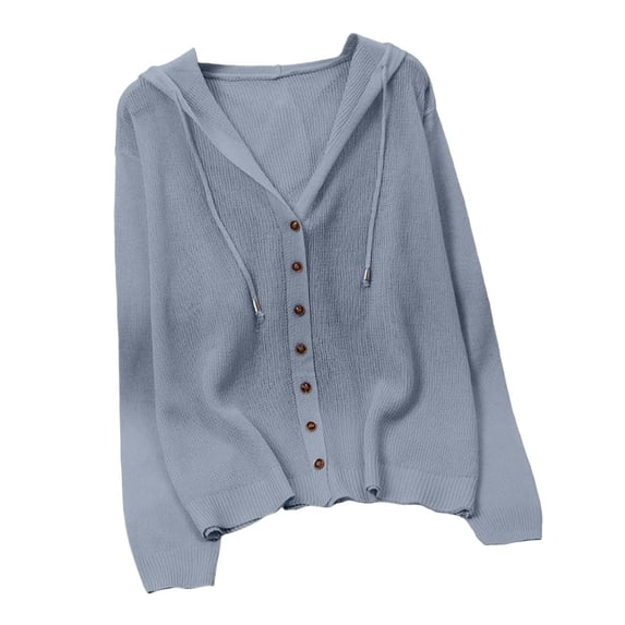 Sun Protection Hooded for Womens Button Down Long Sleeve Drawstring Thin Comfy Breathable Jacket with Pockets One Size