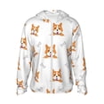 thumbnail image 1 of Sun Protection Hoodie Jacket - Funny Cute Corgi Dog Bones_A Sun Shirts For Men Women Long Sleeve With Pocket Lightweight Outdoor, 1 of 2