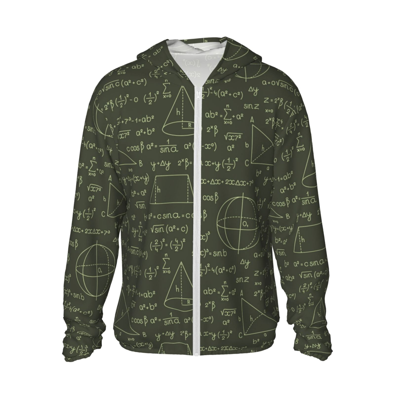 Math Jacket Sun Protection Hoodie Jacket, Math Print Comical Sun Shirts For Men ...