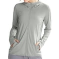 thumbnail image 1 of Sun Protection Hoodie for Womens Summer Front Zipper UPF 50+ Long Sleeve UV Spf Tee Shirts with Pockets Rash Guard Sun-Protective Clothing Quick Dry Athletic Stretch Shirts with Thumb Holes, 1 of 6