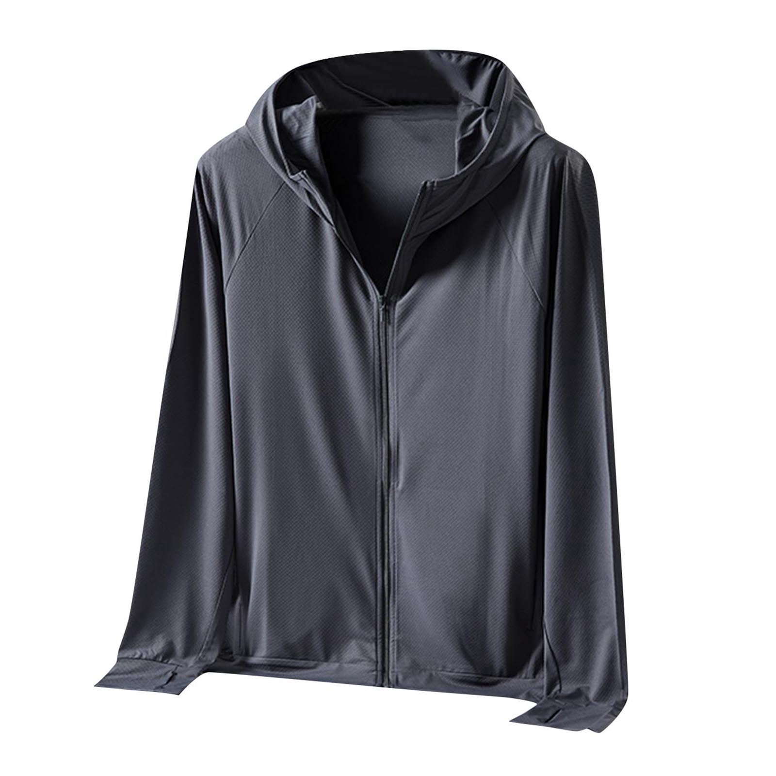 Sun Protection Hoodie for Men Long Sleeve Full Zip Up Sun Protection ...