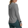 thumbnail image 1 of Sun Protection Hoodie for Women UPF 50+ Summer Long Sleeve Solid Color Lightweight Workout Shirts for Hiking Fishing Gray XL, 1 of 7