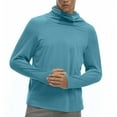 thumbnail image 1 of Sun Protection Hoodies for Men & Women Pullover Long Sleeve UV Shirts Unisex Couples Lightweight Solid Stretchy Slim Fishing Tops with Mask, 1 of 8