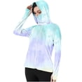 thumbnail image 1 of Sun Protection Long Sleeve Hoodie，Upf 50+ Tee Shirts Uv Rash Guard Swim Shirt With Mask Workout Hiking Running Athletic Tops Slim Fit Quick Dry Tunics Tops T-Shirts, 1 of 7