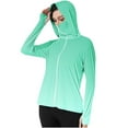 thumbnail image 1 of Sun Protection Long Sleeve Hoodie，Upf 50+ Tee Shirts Uv Rash Guard Swim Shirt With Mask Workout Hiking Running Athletic Tops Slim Fit Quick Dry Tunics Tops T-Shirts, 1 of 7
