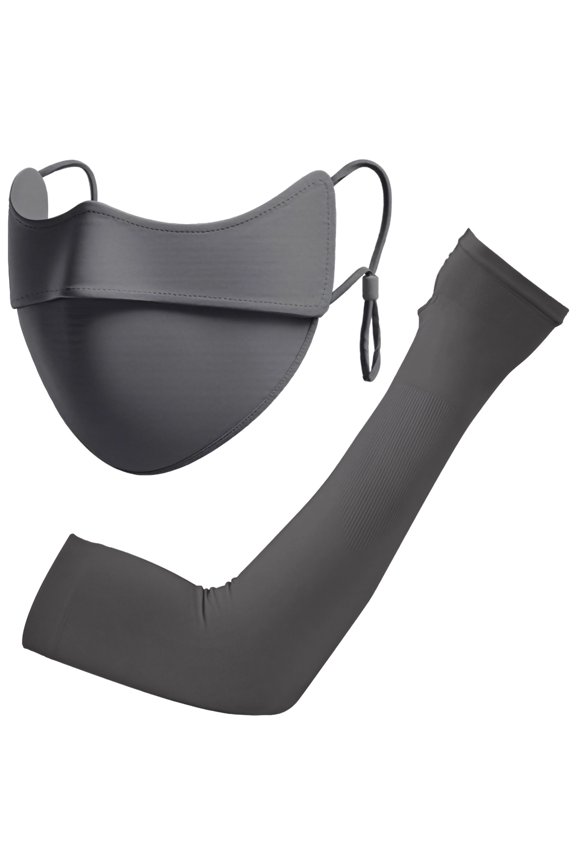 Sun Protection Mask with Sleeves Set for Men, Ice Silk Breathable Face Covering, No Fog Design, Adjustable Loops, Ideal for Outdoor Pursuits, Fishing, Hiking