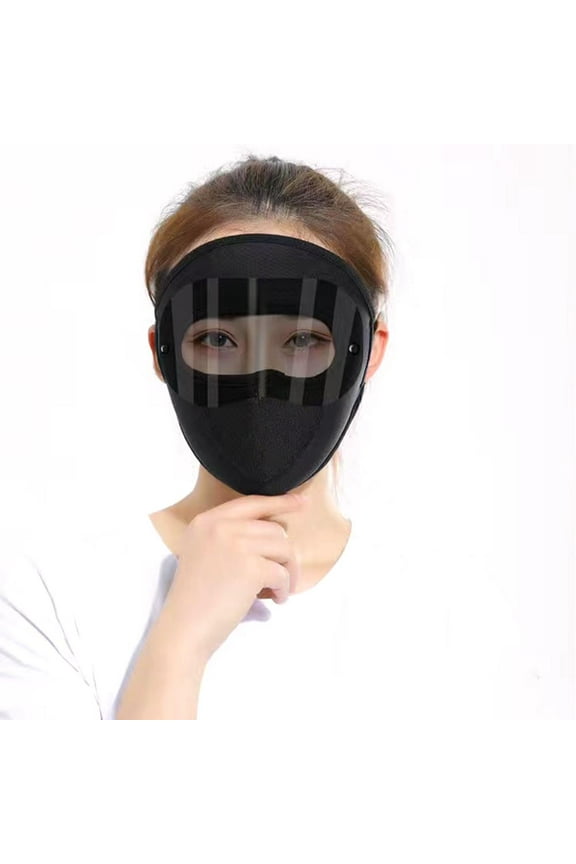 Sun Protection Mask with Detachable Sunglasses for Outdoor Use, Made of Ice Silk and Polyester
