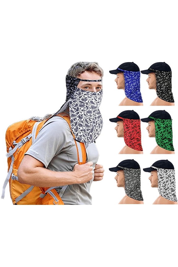 Sun Protection Neck Drape UV Hat Draps Paisley Neck Protector Face Neck Cover for Women Men Fishing Outdoors