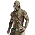 thumbnail image 1 of Sun Protection Shirt,Men's Hooded UPF 50+ Sun Protection T Shirts Long Sleeve Ice Silk Mask Tops Summer Casual Camouflage Rash Guard, 1 of 9