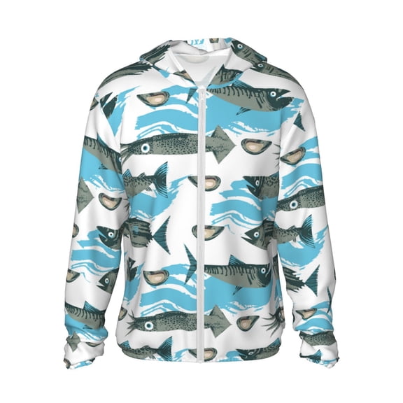 Sun Protection Shirts For Men/Women, Octopus Fish Long Sleeve Fishing Outdoor Shirts, Sun Hoodie Jacket