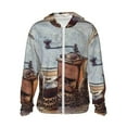 thumbnail image 1 of Sun Protection Shirts For Men/Women, Oil Lamp Coffee Beans Long Sleeve Fishing Outdoor Shirts, Sun Hoodie Jacket, 1 of 8