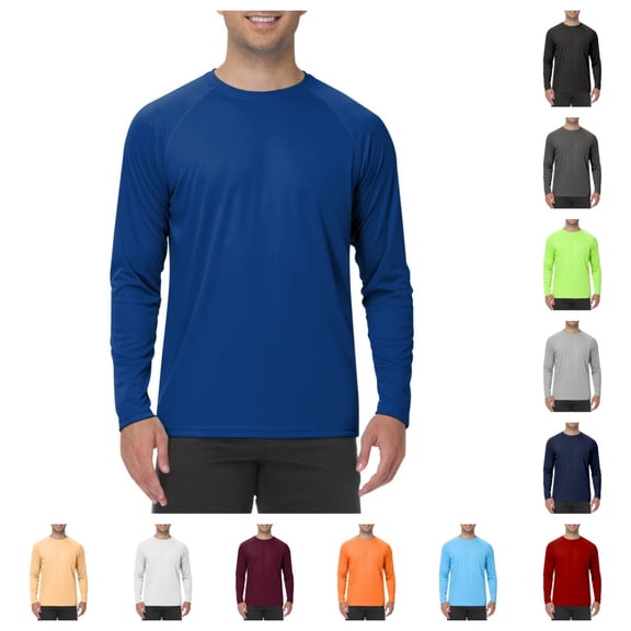 Sun Protection Shirts for Men Swim Quick Dry Shirts UPF 50+ UV Long Sleeve Rash Guard Outdoor Fishing Running Shirts Blue M