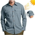 thumbnail image 1 of Sun Protection Shirts for Men with Pockets UPF 50+ Long Sleeve Tshirts Shirt Button-Down Collared Casual Solid Color Breathable Hiking Fishing Tops, 1 of 8