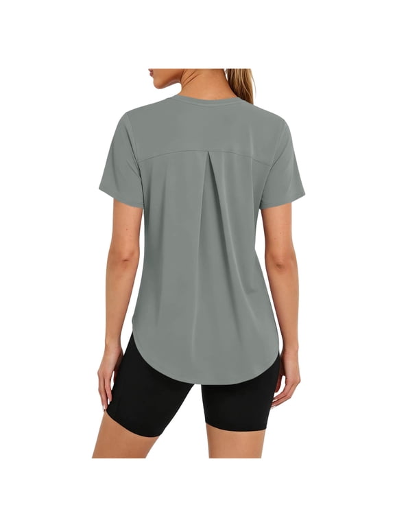 Sun Protection Shirts for Women UPF 50+ Short Sleeve Crew Neck Tshirt Lightweight Casual Active Tops for Hiking and Sports