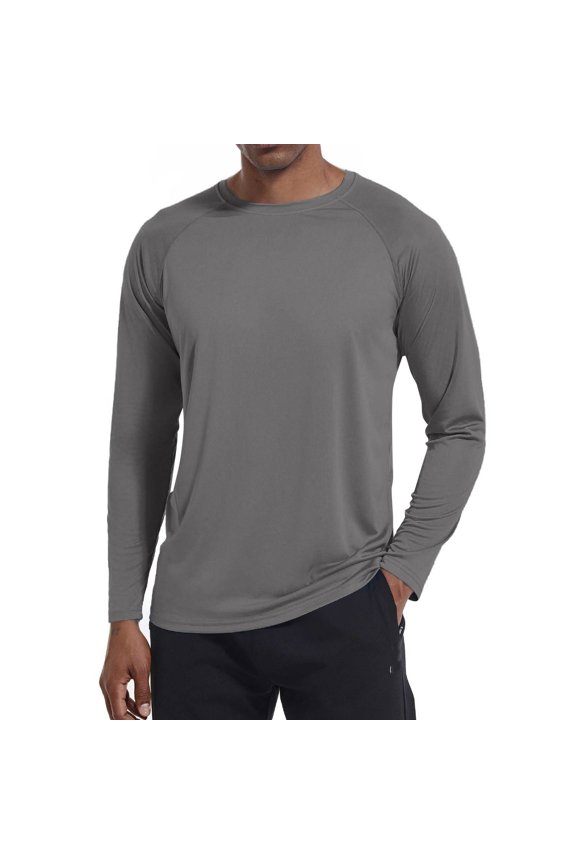 Sun Protection T-shirts Summer UPF 50+ Mens Long Sleeve Quick Dry Athlectic Sports Hiking Performance T-shirts Tee Tops