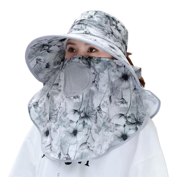 Sun Protection Tea Picking Hat with UV Face Mask - Foldable & Lightweight for Summer Essentials