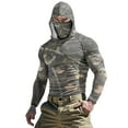 thumbnail image 1 of Sun Protection Tops,Men's Hunting Shirts with Mask UPF 50+ Camo Long Sleeve Fishing Hoodie Shirt with Adjustable Drawstring, 1 of 9