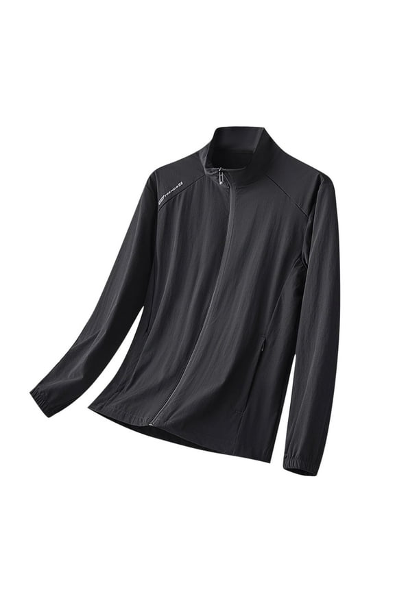 Sun Protection Tops for Mens Summer Rash Guard UV Spf Tee Shirts Sun-Protective Clothing Athletic Stretch Quick Dry Tops Stand Collar Neck Tops Going Out Fishing Golf Gym Blouses