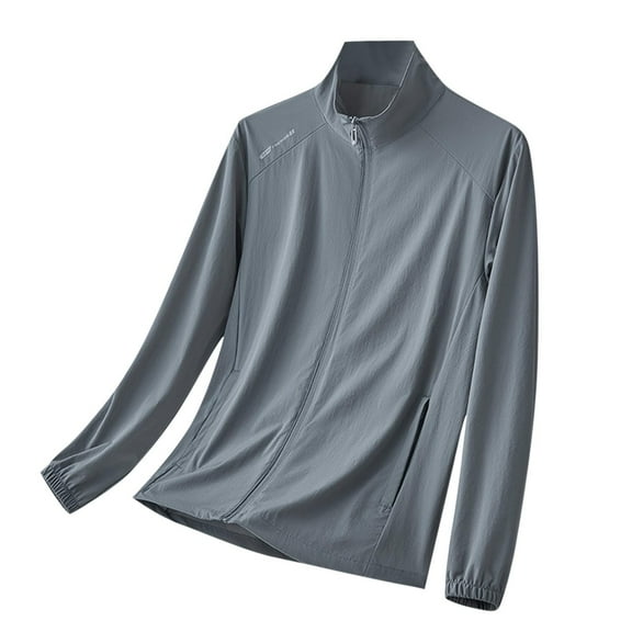 Sun Protection Tops for Mens Summer Rash Guard UV Spf Tee Shirts Sun-Protective Clothing Athletic Stretch Quick Dry Tops Stand Collar Neck Tops Going Out Fishing Golf Gym Blouses