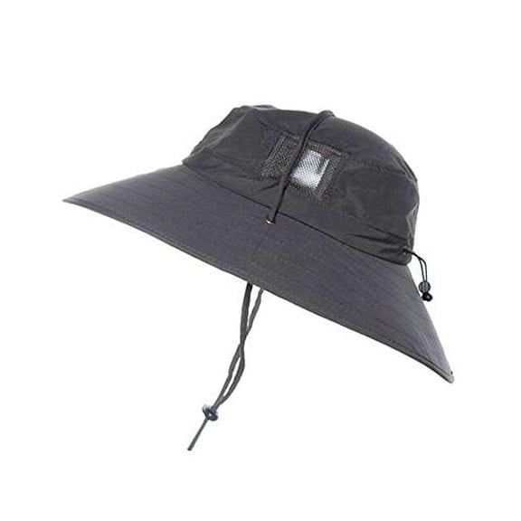 Sun Protection Zone Unisex Lightweight Adjustable Outdoor Booney Hat (100 SPF, UPF 50+) - Charcoal