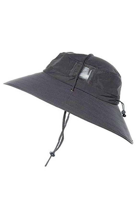 Unisex Lightweight Adjustable Outdoor Booney Hat (100 SPF, UPF 50+) - Charcoal