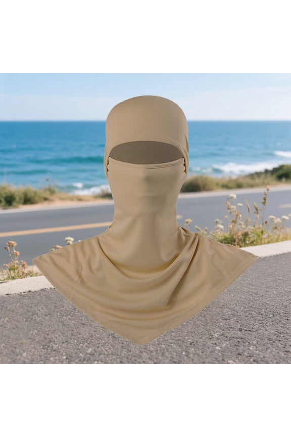 Sun Protective Scarf Breathable Mesh Head Wrap for Women Men Outdoor Daily Use Lightweight Comfortable, Brown