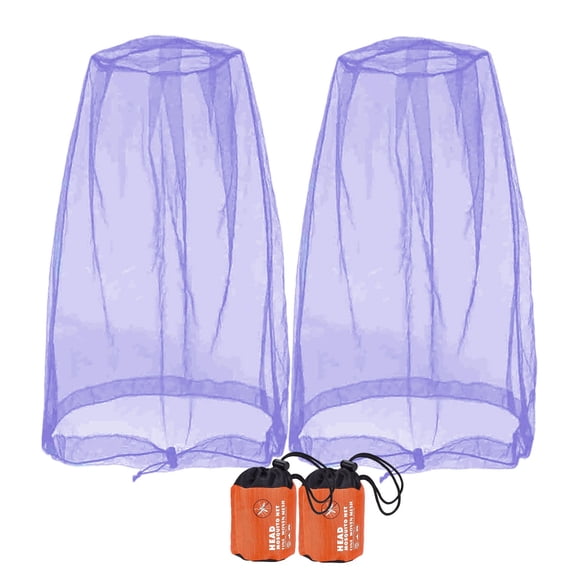 Sun Protective Scarf Face Neck Fly Netting Hood From Noseeums Screen Net For Any Outdoor Lover With Carry Bags Fits Sizes Of Hats Caps (2Pcs) Purple L