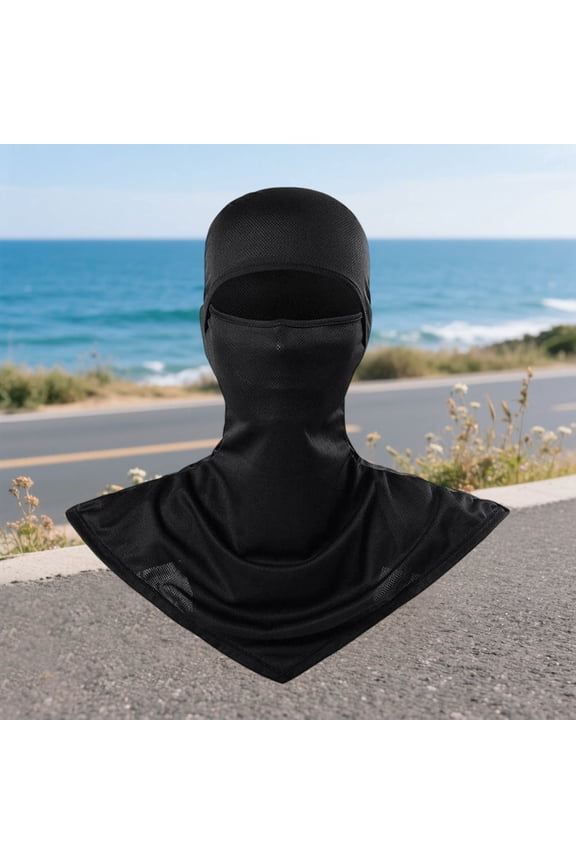 Sun Protective Scarf Mesh Head Wrap For Outdoor Activity Women Men Lightweight Breathable Sun Shield Daily Wear, Black