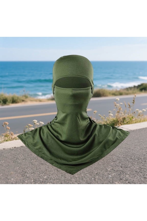 Sun Protective Scarf Mesh Head Wrap For Outdoor Activity Women Men Lightweight Breathable Sun Shield Daily Wear, Green
