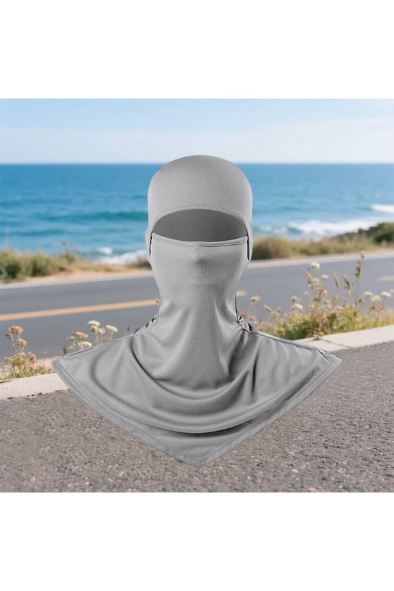 Sun Protective Scarf Mesh Head Wrap For Outdoor Activity Women Men Lightweight Breathable Sun Shield Daily Wear, Light Gray