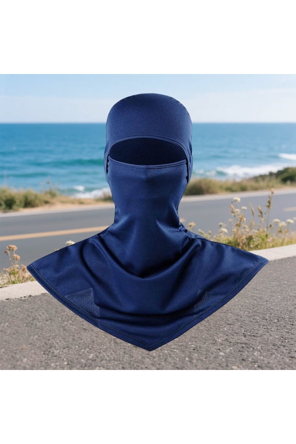 Sun Protective Scarf Mesh Head Wrap For Outdoor Activity Women Men Lightweight Breathable Sun Shield Daily Wear, Navy
