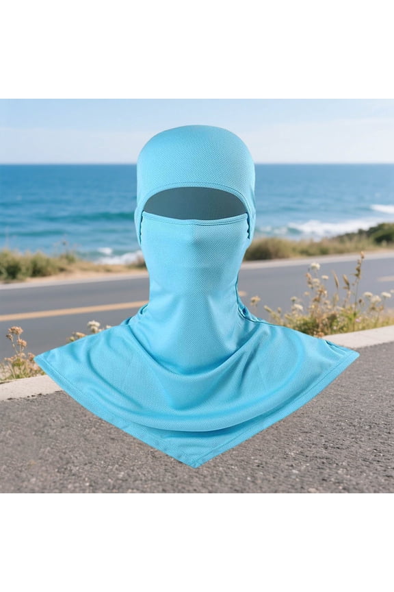 Sun Protective Scarf Mesh Head Wrap For Women Men Outdoor Hiking Daily Wear Lightweight Breathable, Light Blue