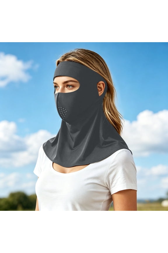 Sun Protective Scarf Sun Shielding Face for Outdoor Activities Lightweight Breathable Windproof Gaiter with Full Face Coverage Technology, Black