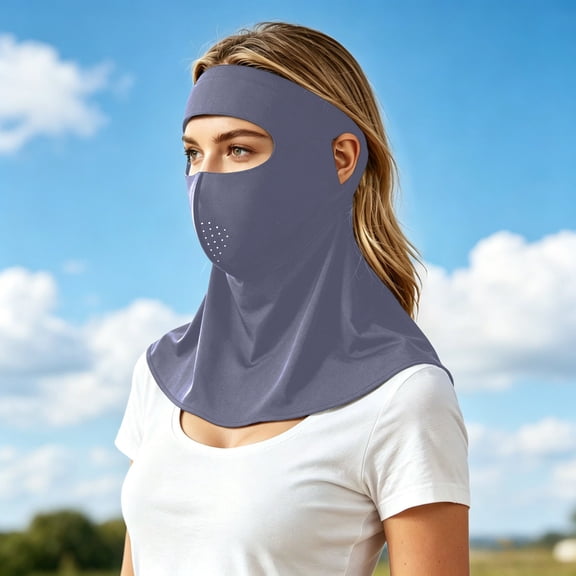Sun Protective Scarf Sun Shielding Face for Outdoor Activities Lightweight Breathable Windproof Gaiter with Full Face Coverage Technology, Grey