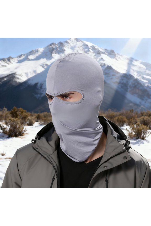 Windproof Winter Outdoor Scarf for Snowboarding and Cycling Versatile Sun and Wrap Comfort, Light Gray