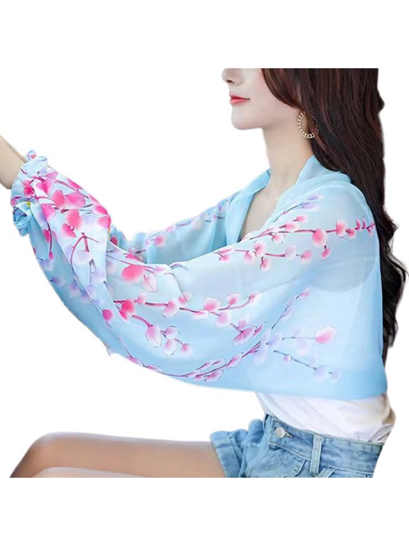 Sun Protective Shawl with Flared Sleeves Cooling Arm Sleeve Covers Breathable Sun Blocking Wrap Shawl for Outdoor Travel