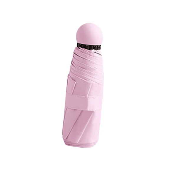 Sun Rain Umbrellas Mini Umbrella for Purse Outdoor Compact Umbrella for Rain Pink