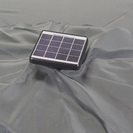 Sun Ray - 9' Round 6Rib Solar Lighted Umbrella - Grey