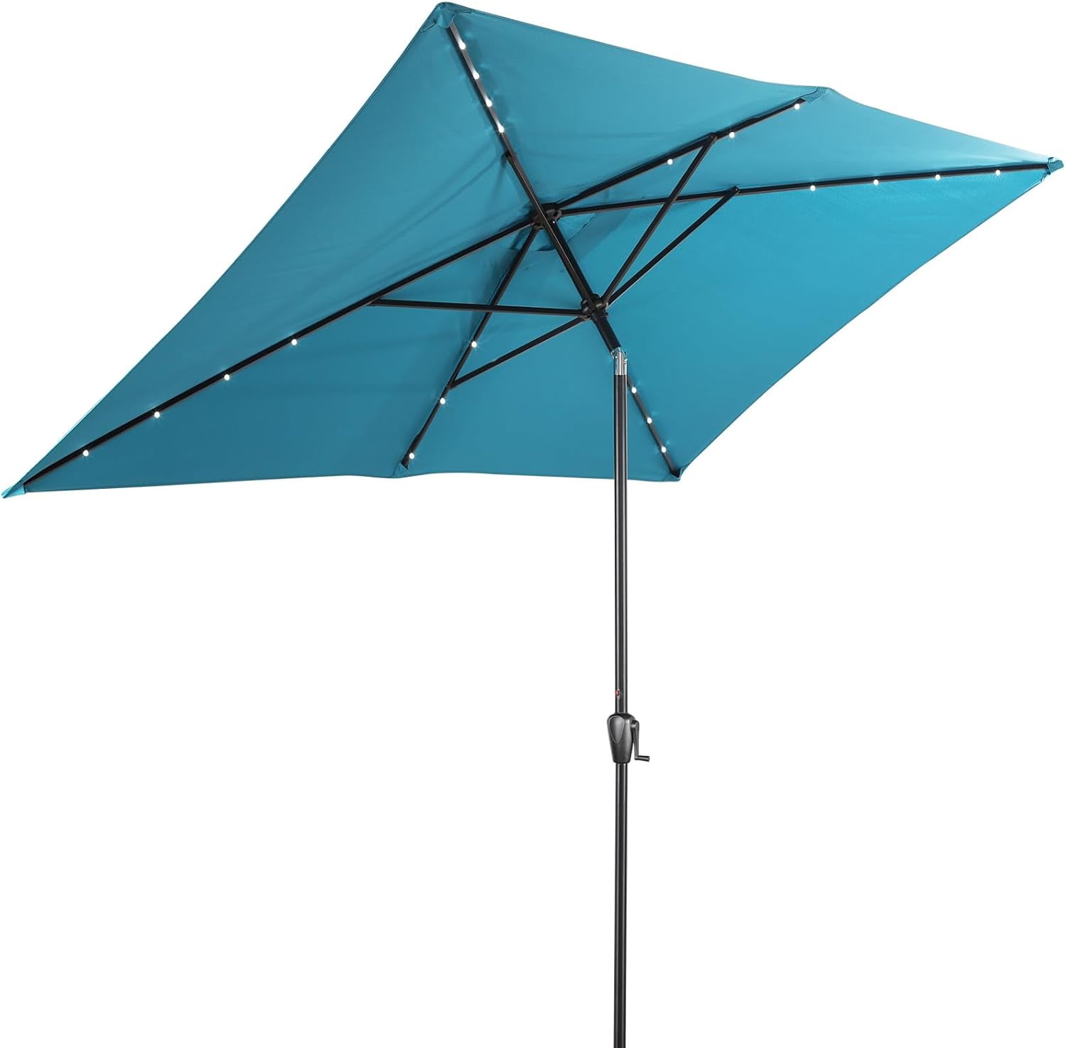 Sun-Ray Rectangular Patio Umbrella 6.6ft by 10ft with 22 Solar Powered ...