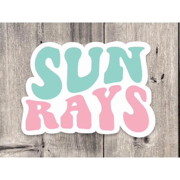 Sun Rays Beach Summertime Beach Bum Coastal Retro Sticker
