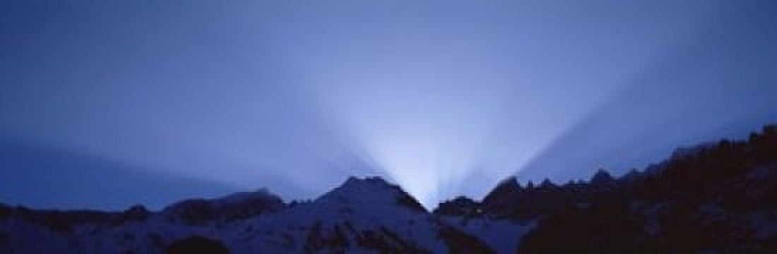 Sun Rays Canton Glarus Switzerland Canvas Art - Panoramic Images (18 x 6)