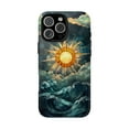 thumbnail image 1 of Sun Rays Ocean Waves Stained Glass Abstract Artwork Phone Case with iPhone 11 to 17 Pro Max, 1 of 2