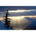 thumbnail image 1 of Sun Rays Shinning Through Clouds At Sunset Along Turnagain Arm W/ A Spruce Tree In The Foreground Chugach National Fores, 1 of 3