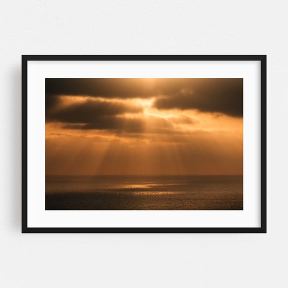 Sun Rays, Torrey Pines - San Diego California Photography Black Framed Wall Art Print 20 x 30 inches