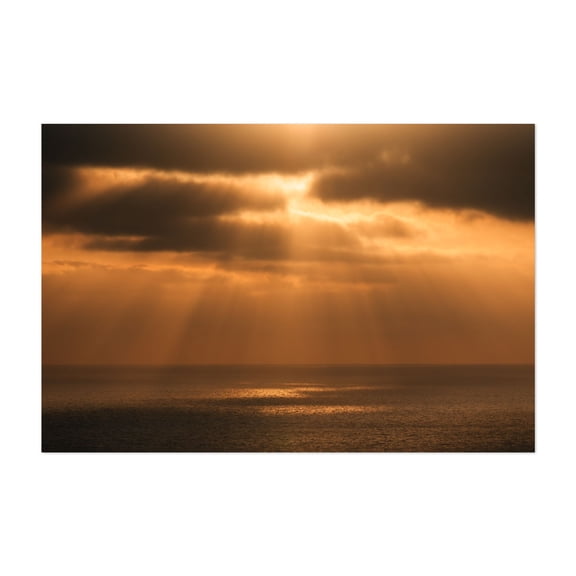 Sun Rays, Torrey Pines - San Diego California Photography Sunset Ocean Nature Minimalist Scenic Coastal Landscape Unframed Wall Art Print 4 x 6 inches